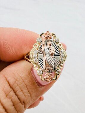 10k gold ring - Saint Jude - San Judas Heart ❤️ Size 7  - Anillo en oro